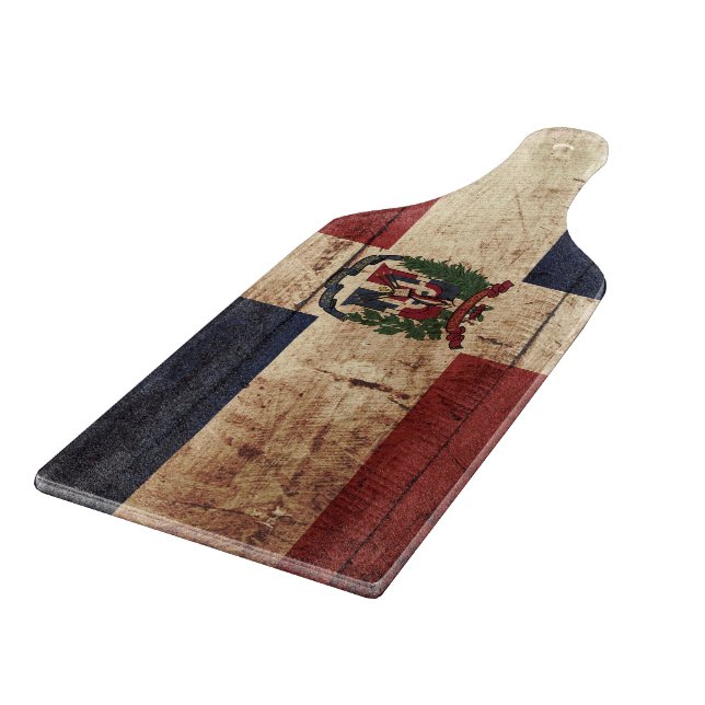 Planche À Découper Drapeau de la République Dominicaine sur le vieux (Coin)
