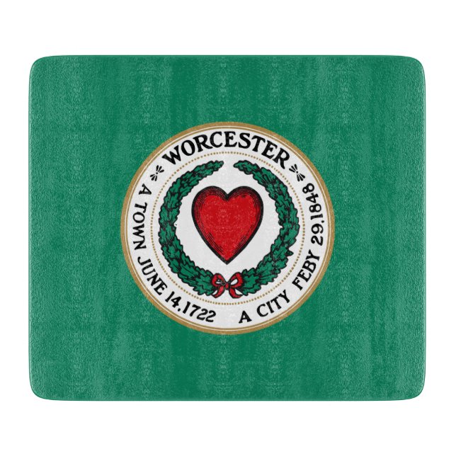 Planche À Découper Drapeau de la ville de Worcester (Massachusetts) (Devant)