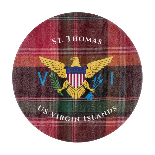 Planche À Découper Drapeau des îles Vierges américaines St Thomas USV (Devant)