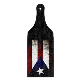 Planche À Découper Drapeau grunge noir de Porto Rico