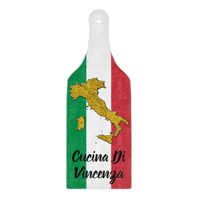 Planche À Découper Drapeau italien et carte (Devant)