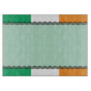 Planche À Découper Drapeau Thème Irlandais ou Irlande Couleurs et Bor