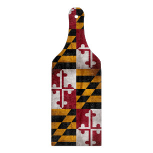 Planche À Découper Drapeau vintage patiné d'état du Maryland