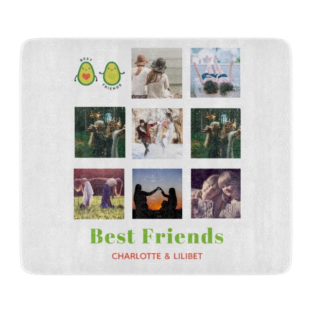 Planche À Découper Drôle BFF PHOTO COLLAGE Cadeau personnalisé AVOCAD (Devant)