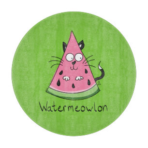Planche À Découper Drôle Cartoon Chat Watermelon Enfants