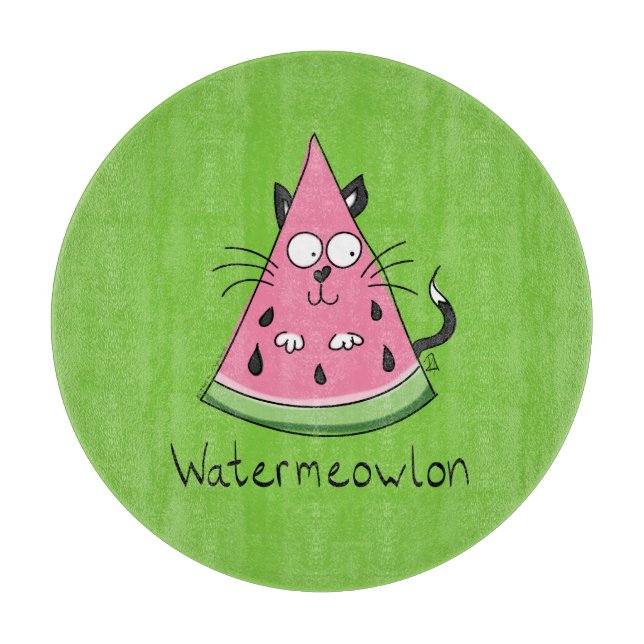 Planche À Découper Drôle Cartoon Chat Watermelon Enfants (Devant)