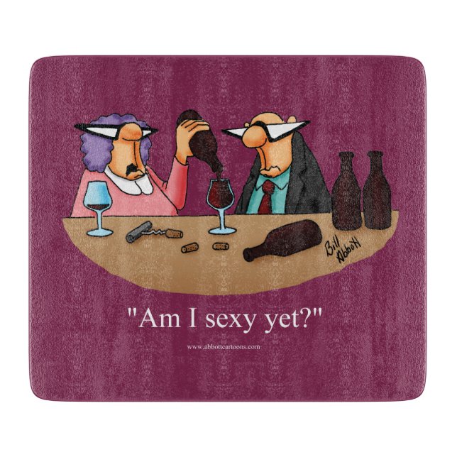 Planche à découper drôle d'Humour à vin (Devant)