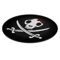 Drôle Noir Blanc Jolly Kitty Pirate Skull Sabres