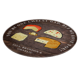 Planche À Découper Drôle Personnalisé Papa Fromage Pun Rustique
