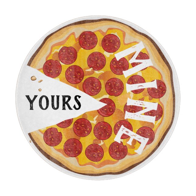 Planche À Découper Drôle pizza pepperoni mignonne (Devant)