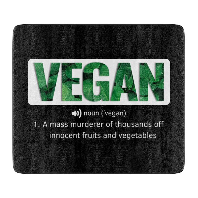 Planche À Découper Drôle Vegan Citations Typographie (Devant)