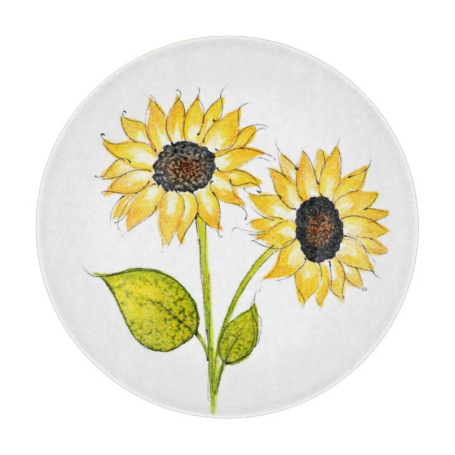Planche À Découper 'Duet de tournesol' (Devant)