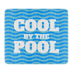 Planche À Découper Eau de piscine bleue cool lignes ondulées fines su