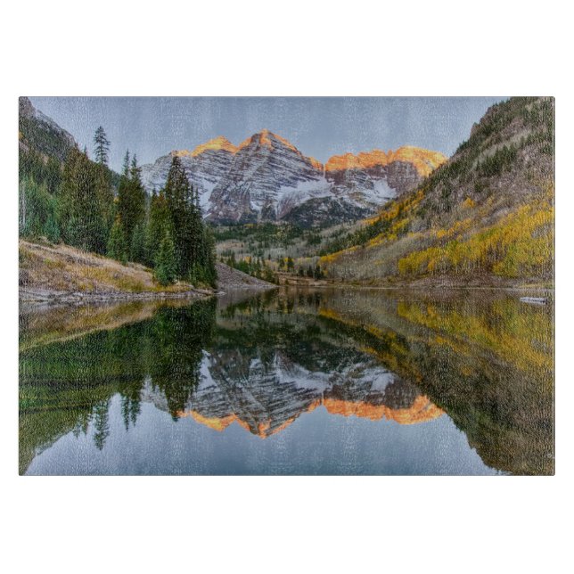 Planche À Découper Eau | Maroon Bells Lake Aspen Trees (Devant)