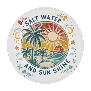 Planche À Découper Eau salée et soleil brillant plage tropicale vinta