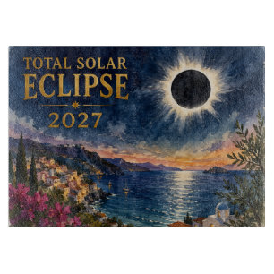 Planche À Découper Éclipse solaire totale 2027 Méditerranée