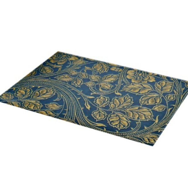 Planche À Découper Élégance Fleur Dorée   (Glass Cutting Board – 5 different sizes. 100% food safe.  tempered glass Non-skid rubber feet. 
)