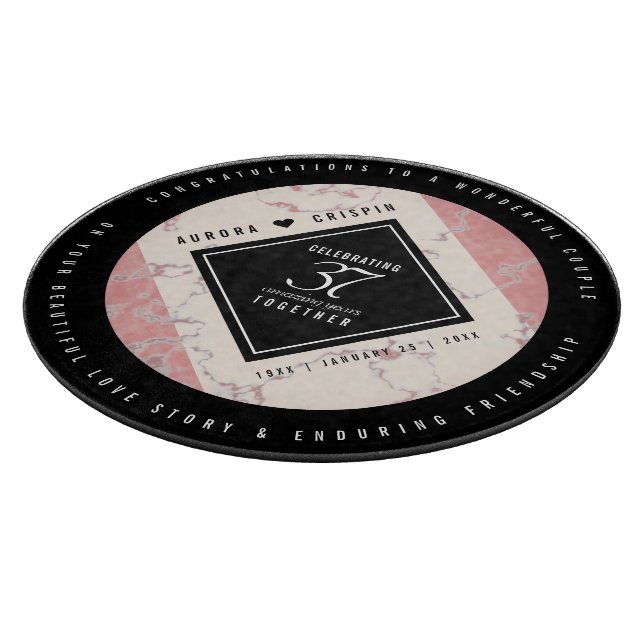 Planche À Découper Élégant 37e anniversaire du Mariage Alabaster (Coin)