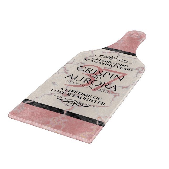 Planche À Découper Élégant 37e anniversaire du Mariage Alabaster (Coin)