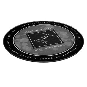 Planche À Découper Élégant 4ème anniversaire de Mariage de lin