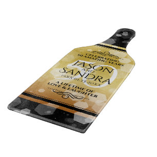 Planche À Découper Élégant 50e anniversaire de Mariage d'or