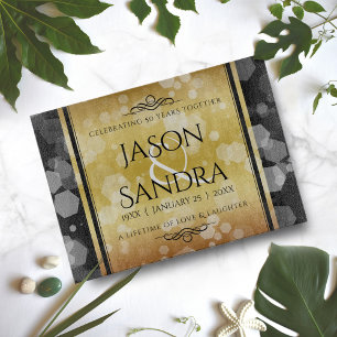 Planche À Découper Élégant 50e anniversaire de Mariage d'or