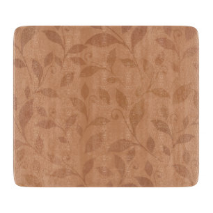 Planche À Découper Élégant Brown Abstrait Feuilles d'automne Motif