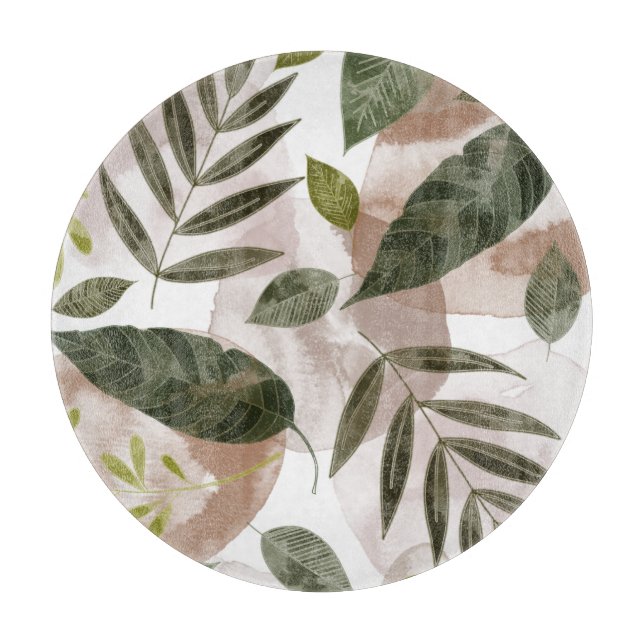 Planche À Découper Élégant Feuilles de Safari Botanique (Devant)