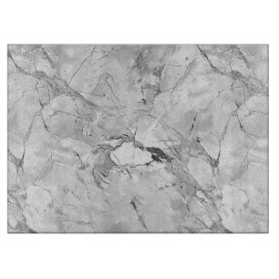 Planche À Découper Elégant Gris "Regal Stone Vein" Marbre Texture Dec