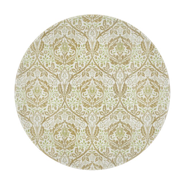 Planche À Découper Élégant modèle or floral (Devant)