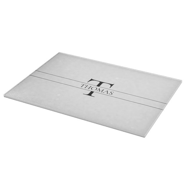 Planche À Découper Élégant Monogramme Personnalisé Nom Personnalisé (Coin)