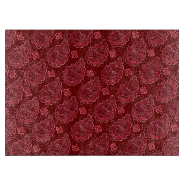 Planche À Découper Élégant Motif Burgundy Paisley (Devant)
