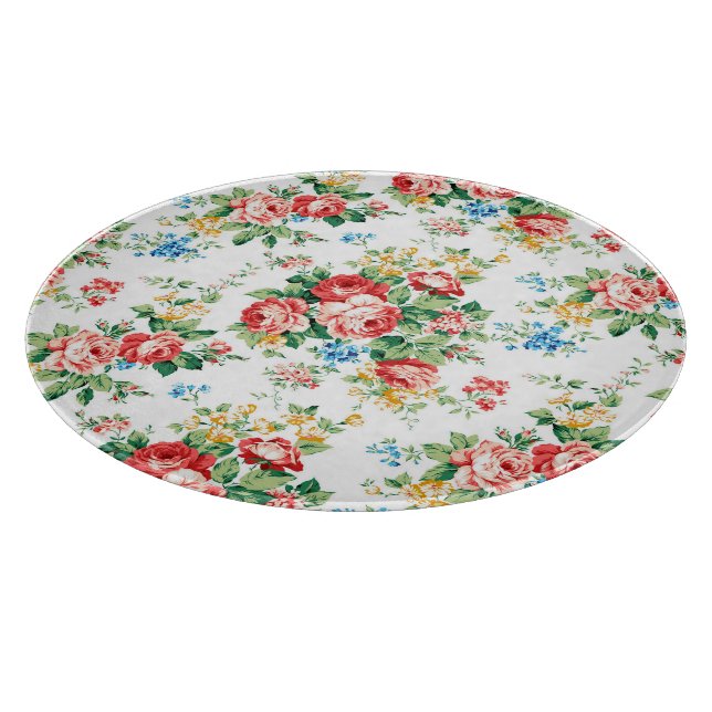 Planche À Découper Elégant motif floral avec élément de design Rose (Coin)