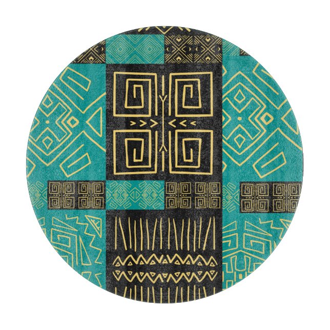 Planche À Découper Élégant Motif géométrique Tribal Africain (Devant)