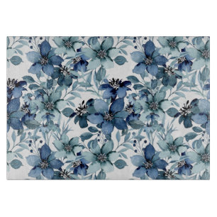 Planche À Découper Élégant Motif Vintage bleu chintz