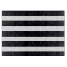 Élégant noir & blanc rayé Simple chic