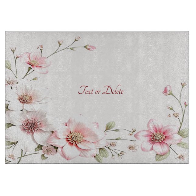 Planche À Découper Elegant Pink White Floral Cutting Board (Devant)