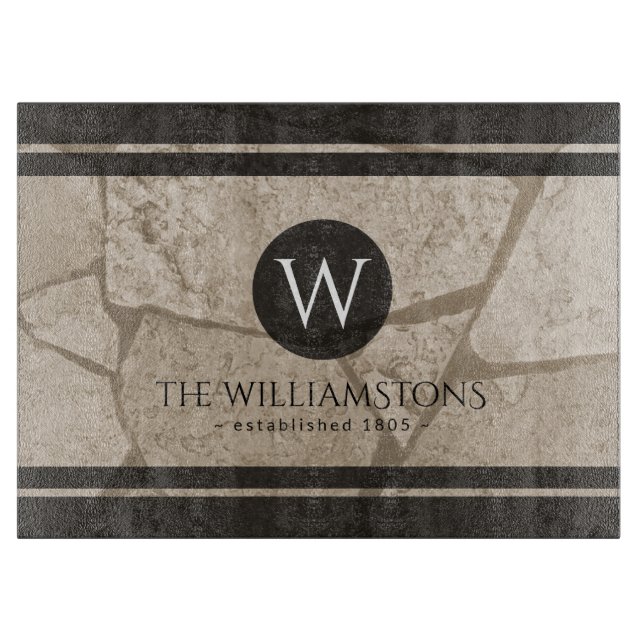 Planche À Découper Elégant Sepia Toned Cracked Stones (Devant)