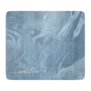 Planche À Découper Élégant style moderne, marbre bleu bébé