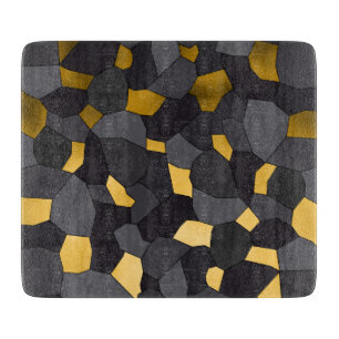 Planche À Découper Elegant stylish gold grey and black mosaic