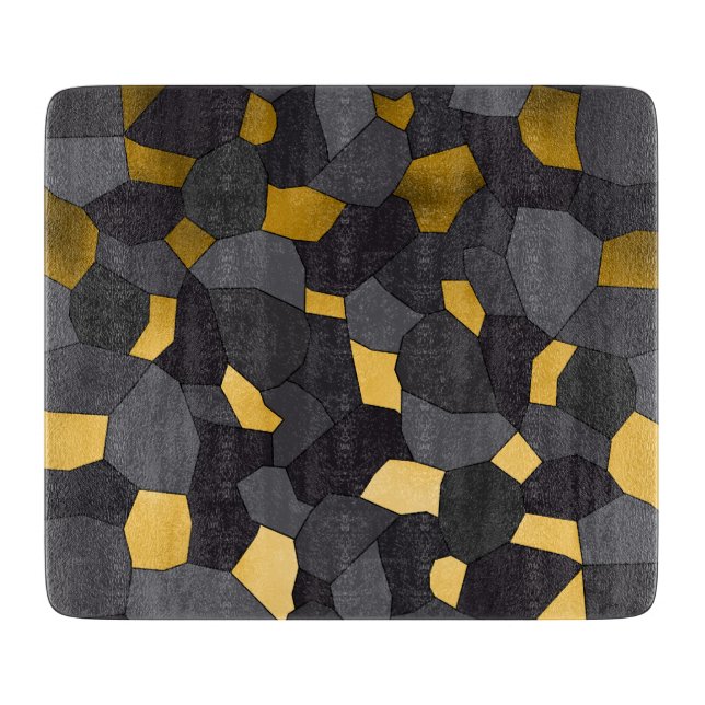 Planche À Découper Elegant stylish gold grey and black mosaic (Devant)