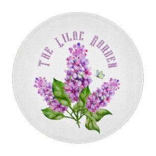 Planche À Découper Élégante branche lilas aquarelle