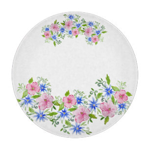 Planche À Découper Elégante décoration florale motif