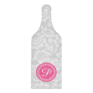 Planche À Découper Elégante fille Floral Gris & Rose Personnalisé