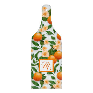 Planche À Découper Élégante Orange de Valence et Fleur d'Oranger