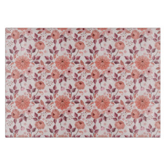 Planche À Découper Élégantes fleurs roses vintage