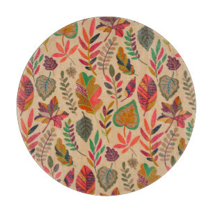 Planche À Découper Éléments d'automne : Motif Vintage dynamique