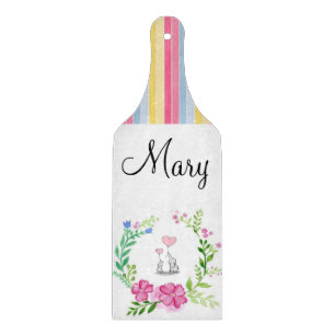 Planche À Découper Eléphant à rayures colorées en verre