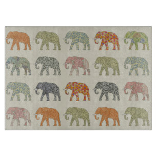 Planche À Découper Eléphant Coloré Animal Motif contemporain