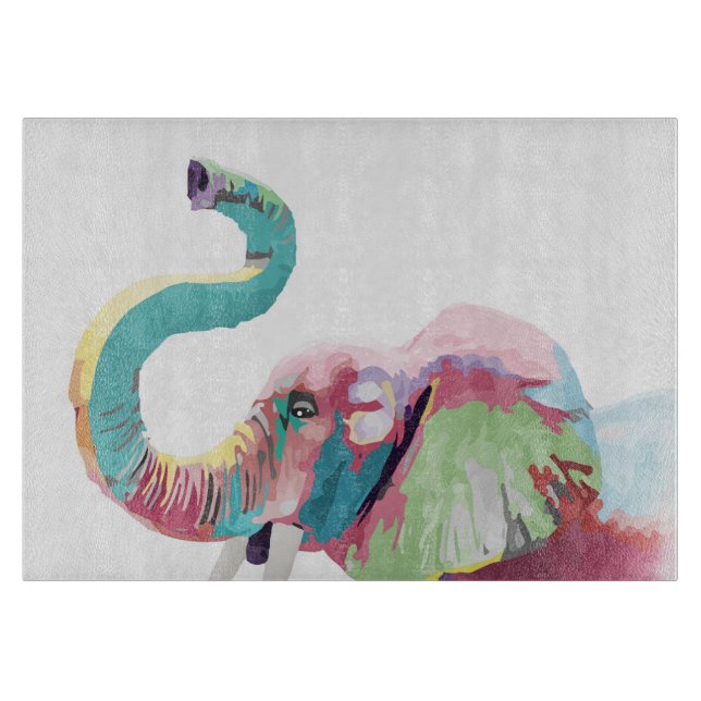 Planche À Découper Eléphant coloré cool tendance (Devant)